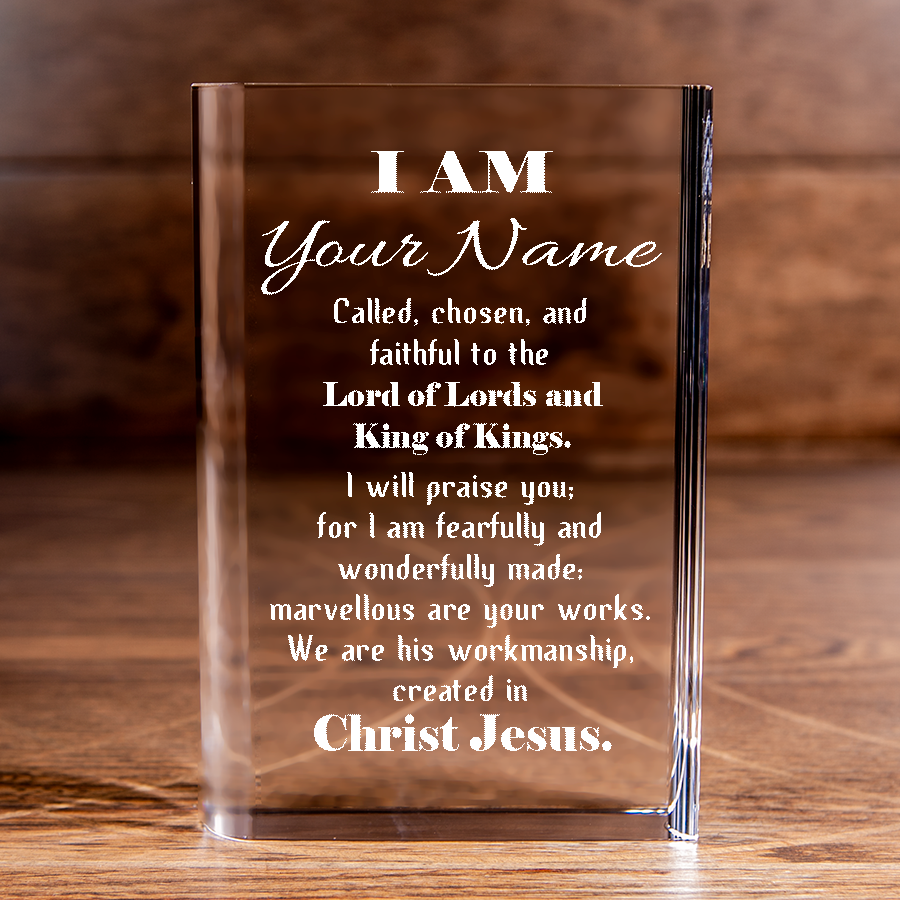 Called Chosen in Christ's Workmanship Laser Engraved Crystal Book - Elegant Religious Gift for Devoted Believers Personalized Christian Gift-Express Your Love Gifts