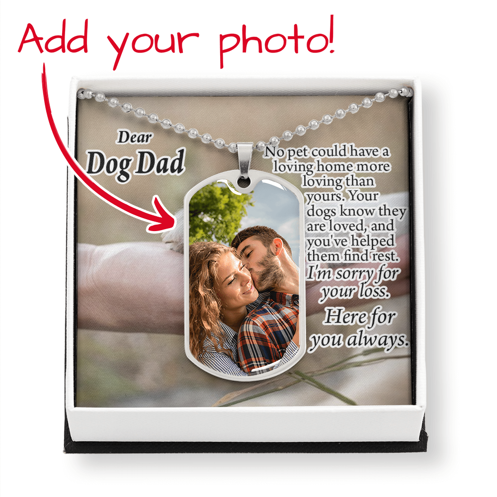 Personalized Pet Message Dog Dad They Know When They're Loved Necklace Dog Tag Stainless Steel or 18k Gold 24" Chain-Express Your Love Gifts