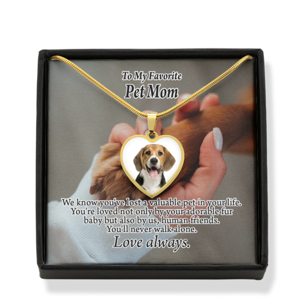 Personalized Pet Message To Dog Mommy I'Ll Always Be With You Necklace Stainless Steel Heart Pendant Necklace 18-22"-Express Your Love Gifts