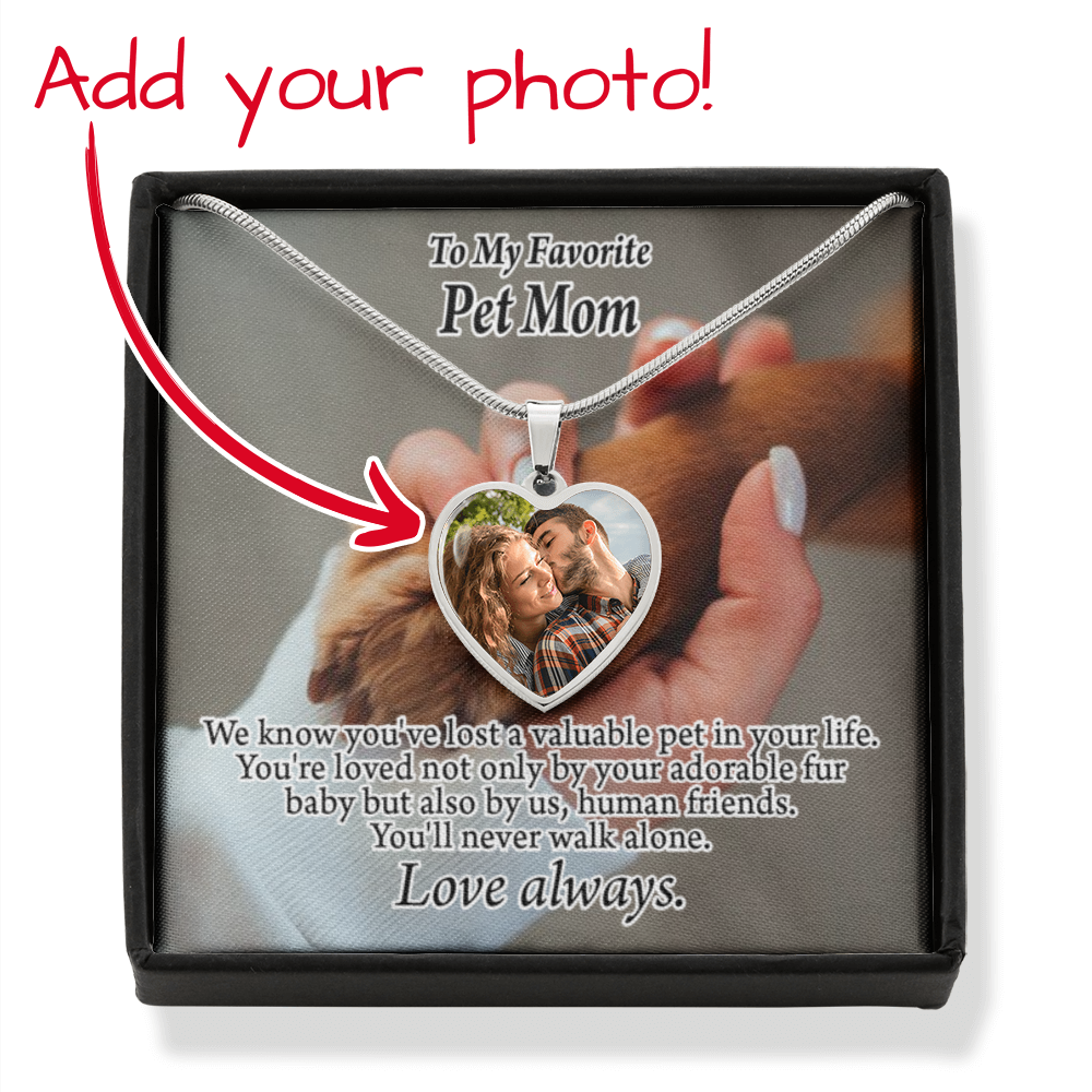Personalized Pet Message To Dog Mommy I'Ll Always Be With You Necklace Stainless Steel Heart Pendant Necklace 18-22"-Express Your Love Gifts