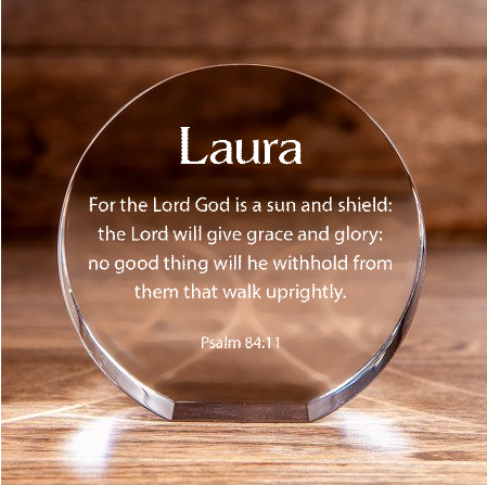 Psalm 46:5 God is Within Her Large Square Crystal Paperweight Personalized Christian Gift-Express Your Love Gifts