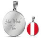 Peru Flag Necklace Circle Pendant Stainless Steel or 18k Gold 18-22"-Express Your Love Gifts
