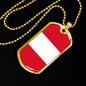 Peru Flag Necklace Stainless Steel or 18k Gold Dog Tag 24" Chain-Express Your Love Gifts