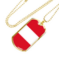 Peru Flag Necklace Stainless Steel or 18k Gold Dog Tag 24" Chain-Express Your Love Gifts
