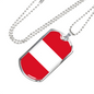 Peru Flag Necklace Stainless Steel or 18k Gold Dog Tag 24" Chain-Express Your Love Gifts