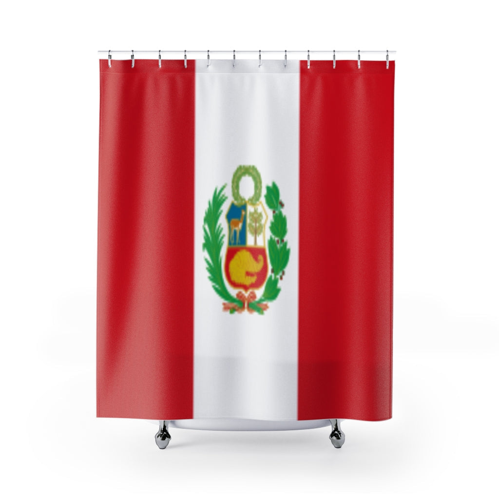 Peru Flag Stylish Design 71" x 74" Elegant Waterproof Shower Curtain for a Spa-like Bathroom Paradise Exceptional Craftsmanship-Express Your Love Gifts