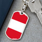 Peru Flag Swivel Keychain Dog Tag Stainless Steel or 18k Gold-Express Your Love Gifts