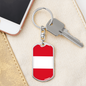 Peru Flag Swivel Keychain Dog Tag Stainless Steel or 18k Gold-Express Your Love Gifts