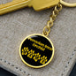 Peruvian Inca orchid Mama Circle Keychain Stainless Steel or 18k Gold Dog Mom Pendant-Express Your Love Gifts