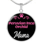 Peruvian Inca orchid Mama Necklace Circle Pendant Stainless Steel or 18k Gold 18-22" Dog Mom Pendant-Express Your Love Gifts