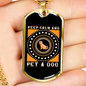 Pet a Dog Brown Necklace Stainless Steel or 18k Gold Dog Tag 24" Chain-Express Your Love Gifts