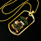 Pet a Dog Green Necklace Stainless Steel or 18k Gold Dog Tag 24" Chain-Express Your Love Gifts
