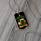 Pet a Dog Green Necklace Stainless Steel or 18k Gold Dog Tag 24" Chain-Express Your Love Gifts
