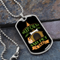 Pet a Dog Green Necklace Stainless Steel or 18k Gold Dog Tag 24" Chain-Express Your Love Gifts