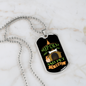Pet a Dog Green Necklace Stainless Steel or 18k Gold Dog Tag 24" Chain-Express Your Love Gifts