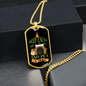 Pet a Dog Green Necklace Stainless Steel or 18k Gold Dog Tag 24" Chain-Express Your Love Gifts
