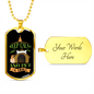 Pet a Dog Green Necklace Stainless Steel or 18k Gold Dog Tag 24" Chain-Express Your Love Gifts