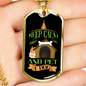 Pet a Dog Green Necklace Stainless Steel or 18k Gold Dog Tag 24" Chain-Express Your Love Gifts