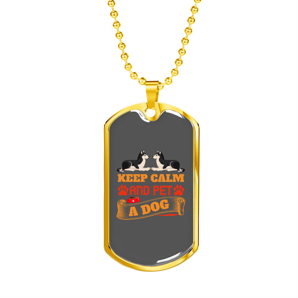 Pet a Dogs Necklace Stainless Steel or 18k Gold Dog Tag 24" Chain-Express Your Love Gifts