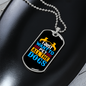 Pet All The Dogs Blue Necklace Stainless Steel or 18k Gold Dog Tag 24" Chain-Express Your Love Gifts