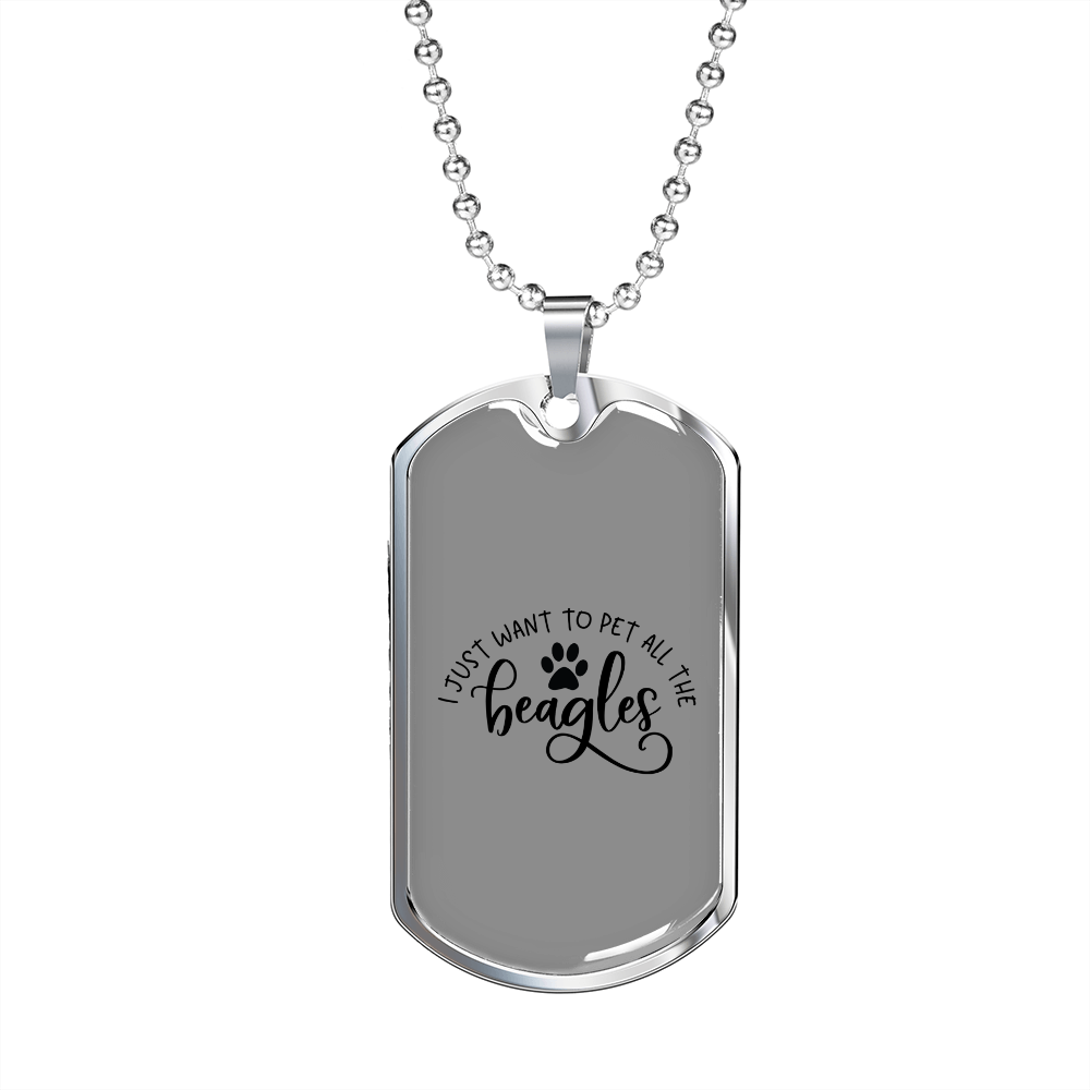 Pet Beagle Necklace Stainless Steel or 18k Gold Dog Tag 24" Chain-Express Your Love Gifts