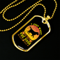 Pet The Dogs Yellow Necklace Stainless Steel or 18k Gold Dog Tag 24" Chain-Express Your Love Gifts