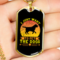 Pet The Dogs Yellow Necklace Stainless Steel or 18k Gold Dog Tag 24" Chain-Express Your Love Gifts