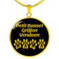 Petit Basset Griffon Vendeen Mama Circle Necklace Stainless Steel or 18k Gold 18-22" Dog Owner Lover-Express Your Love Gifts