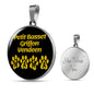 Petit Basset Griffon Vendeen Mama Circle Necklace Stainless Steel or 18k Gold 18-22" Dog Owner Lover-Express Your Love Gifts