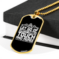 Petty Thing Touch Christian Necklace Stainless Steel or 18k Gold Dog Tag 24" Chain-Express Your Love Gifts