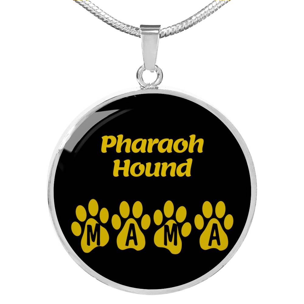 Pharaoh Hound Mama Circle Necklace Stainless Steel or 18k Gold 18-22" Dog Owner Lover-Express Your Love Gifts