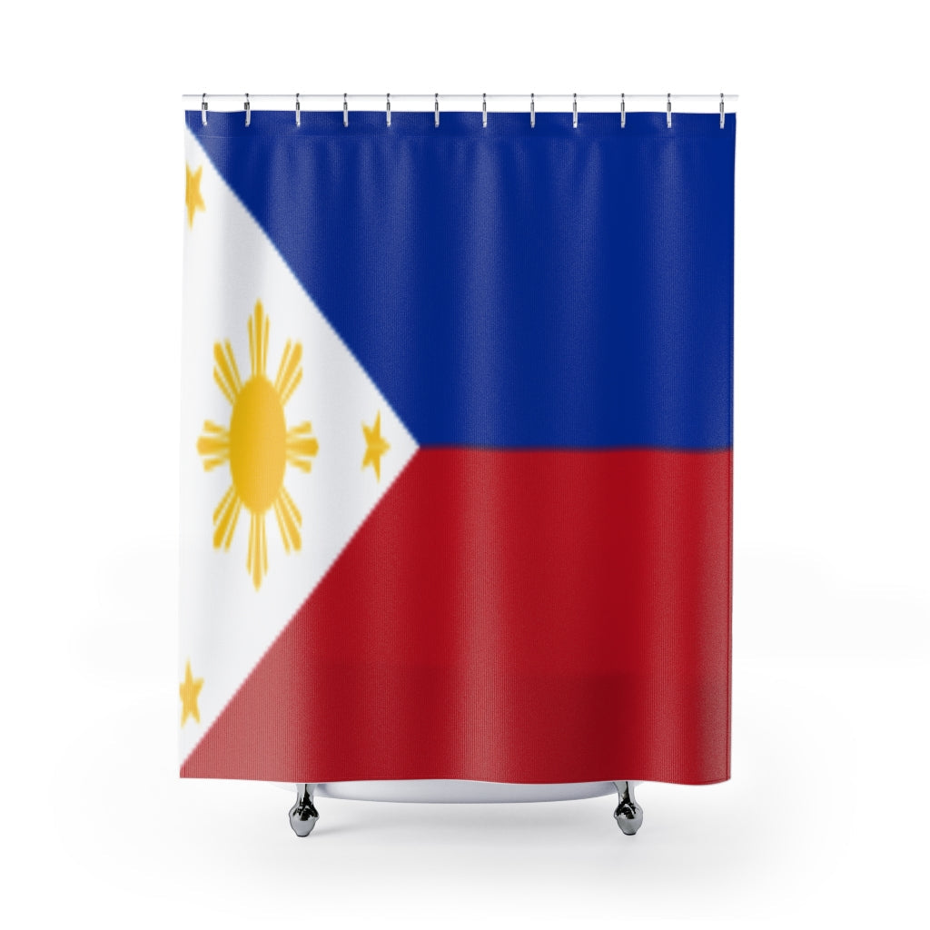 Philippines Flag Stylish Design 71" x 74" Elegant Waterproof Shower Curtain for a Spa-like Bathroom Paradise Exceptional Craftsmanship-Express Your Love Gifts