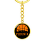 Phoenix Basketball City Circle Keychain Stainless Steel or 18k Gold Pendant-Express Your Love Gifts