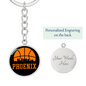 Phoenix Basketball City Circle Keychain Stainless Steel or 18k Gold Pendant-Express Your Love Gifts