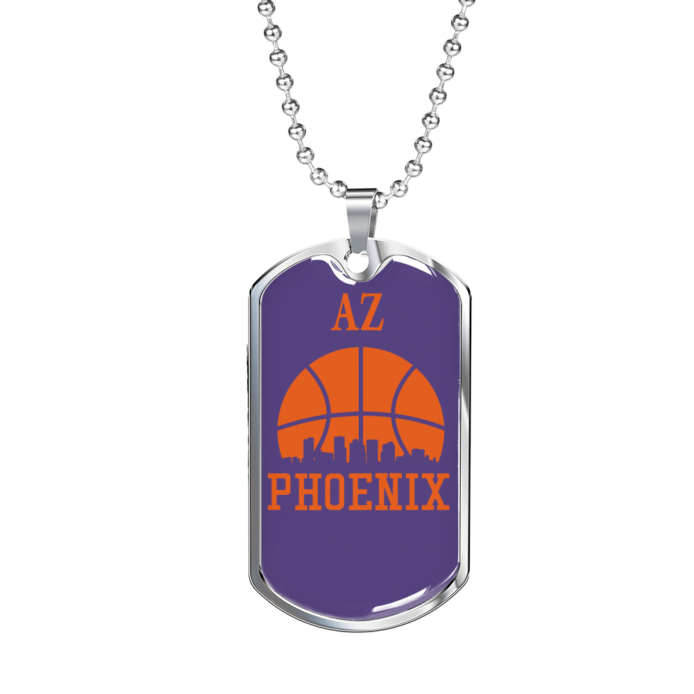 Phoenix Basketball City Dog Tag Stainless Steel or 18k Gold W 24 Chain-Express Your Love Gifts