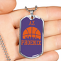 Phoenix Basketball City Dog Tag Stainless Steel or 18k Gold W 24 Chain-Express Your Love Gifts