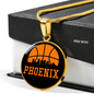 Phoenix Basketball City Necklace Circle Pendant Stainless Steel or 18k Gold 18-22-Express Your Love Gifts
