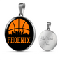 Phoenix Basketball City Necklace Circle Pendant Stainless Steel or 18k Gold 18-22-Express Your Love Gifts