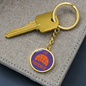 Phoenix Basketball City Purple Circle Keychain Stainless Steel or 18k Gold Pendant-Express Your Love Gifts