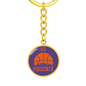 Phoenix Basketball City Purple Circle Keychain Stainless Steel or 18k Gold Pendant-Express Your Love Gifts
