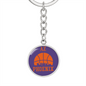 Phoenix Basketball City Purple Circle Keychain Stainless Steel or 18k Gold Pendant-Express Your Love Gifts