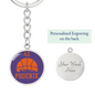 Phoenix Basketball City Purple Circle Keychain Stainless Steel or 18k Gold Pendant-Express Your Love Gifts