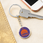Phoenix Basketball City Purple Circle Keychain Stainless Steel or 18k Gold Pendant-Express Your Love Gifts