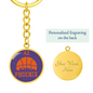 Phoenix Basketball City Purple Circle Keychain Stainless Steel or 18k Gold Pendant-Express Your Love Gifts