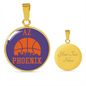 Phoenix Basketball City Purple Necklace Circle Pendant Stainless Steel or 18k Gold 18-22-Express Your Love Gifts