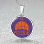 Phoenix Basketball City Purple Necklace Circle Pendant Stainless Steel or 18k Gold 18-22-Express Your Love Gifts
