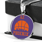 Phoenix Basketball City Purple Necklace Circle Pendant Stainless Steel or 18k Gold 18-22-Express Your Love Gifts