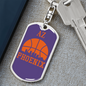 Phoenix Basketball City Purple Swivel Keychain Dog Tag Stainless Steel or 18k Gold-Express Your Love Gifts