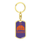 Phoenix Basketball City Purple Swivel Keychain Dog Tag Stainless Steel or 18k Gold-Express Your Love Gifts
