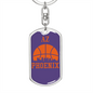 Phoenix Basketball City Purple Swivel Keychain Dog Tag Stainless Steel or 18k Gold-Express Your Love Gifts